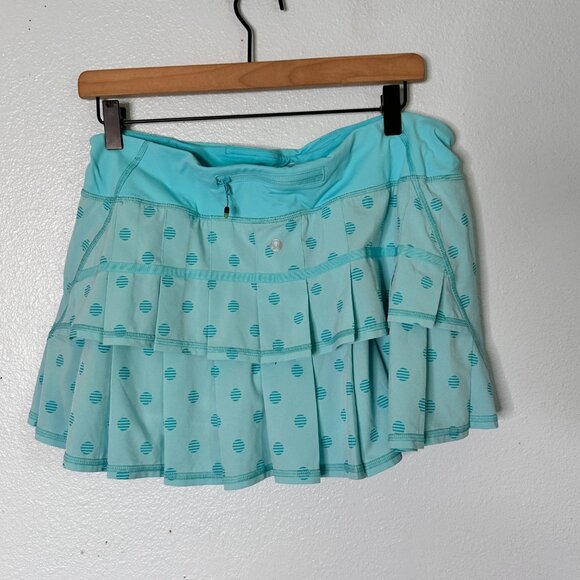 Lululemon Pace Setter Skirt Blue Dot Ruffle 10 - Picture 5 of 7